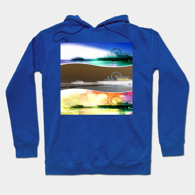 Santa Monica Pier Tricolor Hoodie by Christine aka stine1